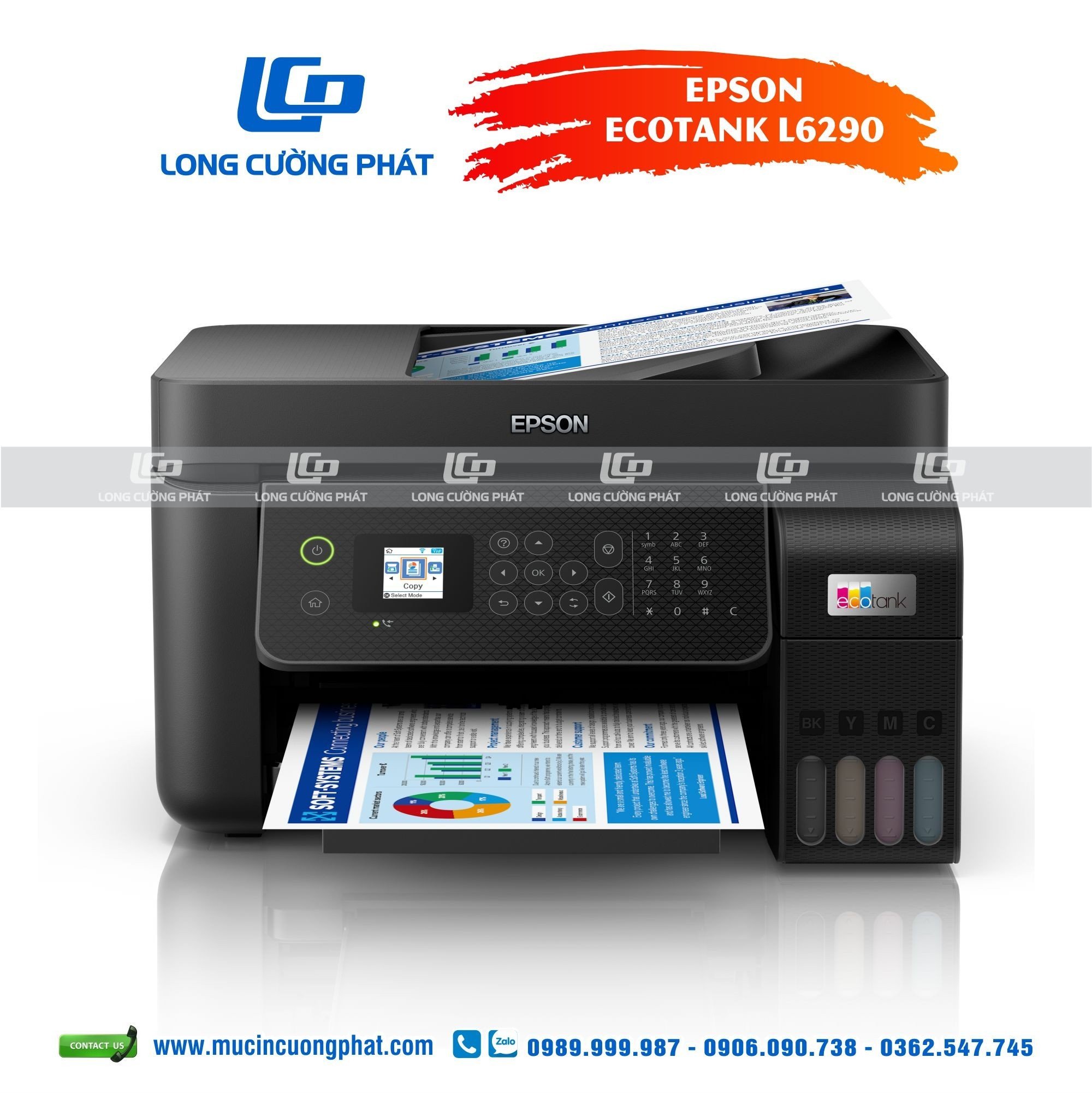 Máy in phun màu đa năng Epson ecotank L6290 wifi, in scan copy fax, in 2 mặt