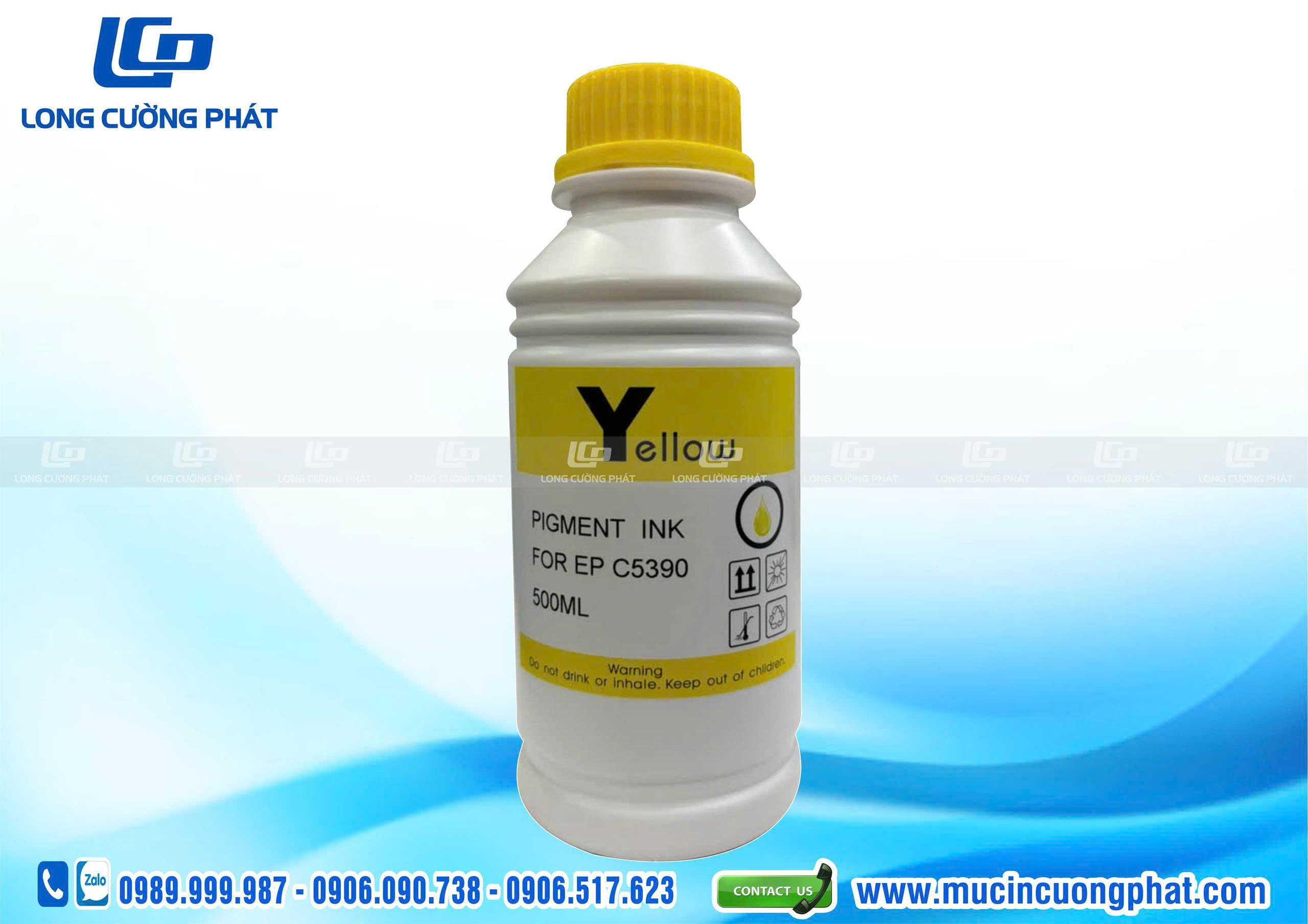 Mực Pigment Premium 500ml màu Vàng - chuyên dụng cho Epson C5390, C5890, S887, S887F