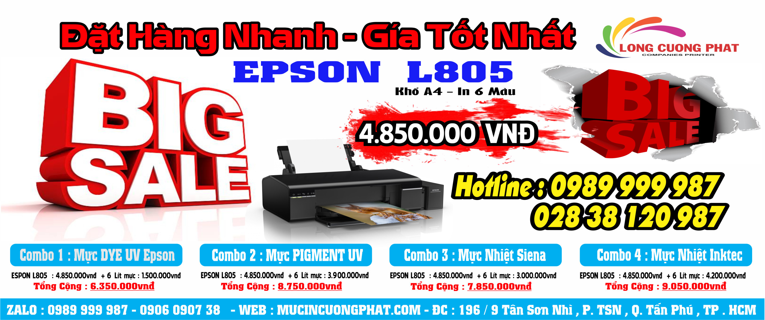 Máy in Epson L805 wifi giá rẻ tại Tphcm